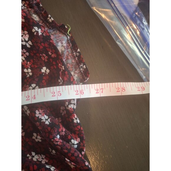 Sandra Darren Womens Dres Plus 22W Burgundy Floral Rayon Lightweight Cottagecore - Picture 6 of 7